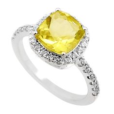 4.26cts natural lemon topaz 925 sterling silver ring jewelry size 7 t66060
