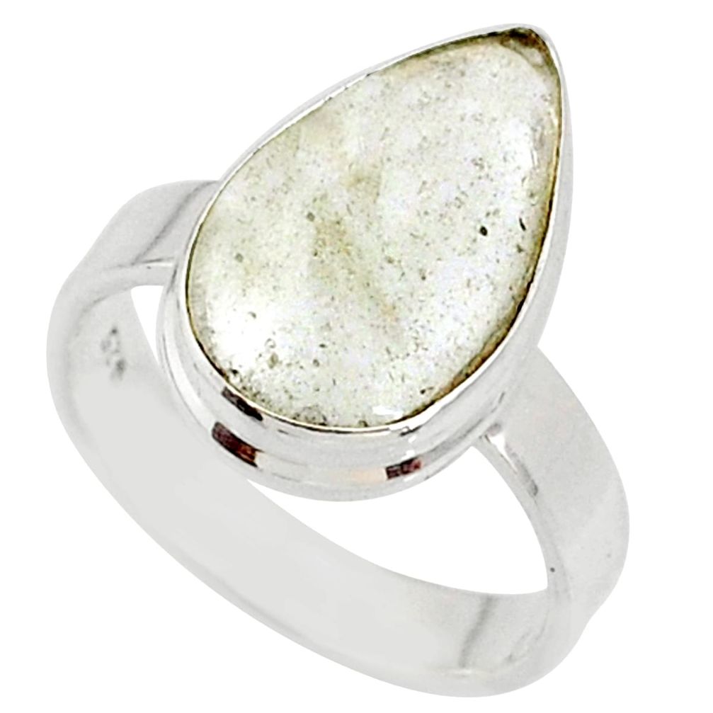 5.63cts natural libyan desert glass 925 silver solitaire ring size 6.5 r64478