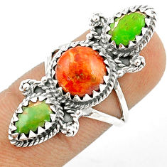 Clearance Sale- 8.38cts natural mojave turquoise copper turquoise 925 silver ring size 6 u29229