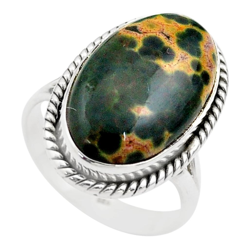 13.69cts natural ocean sea jasper (madagascar) 925 silver ring size 8 t75293