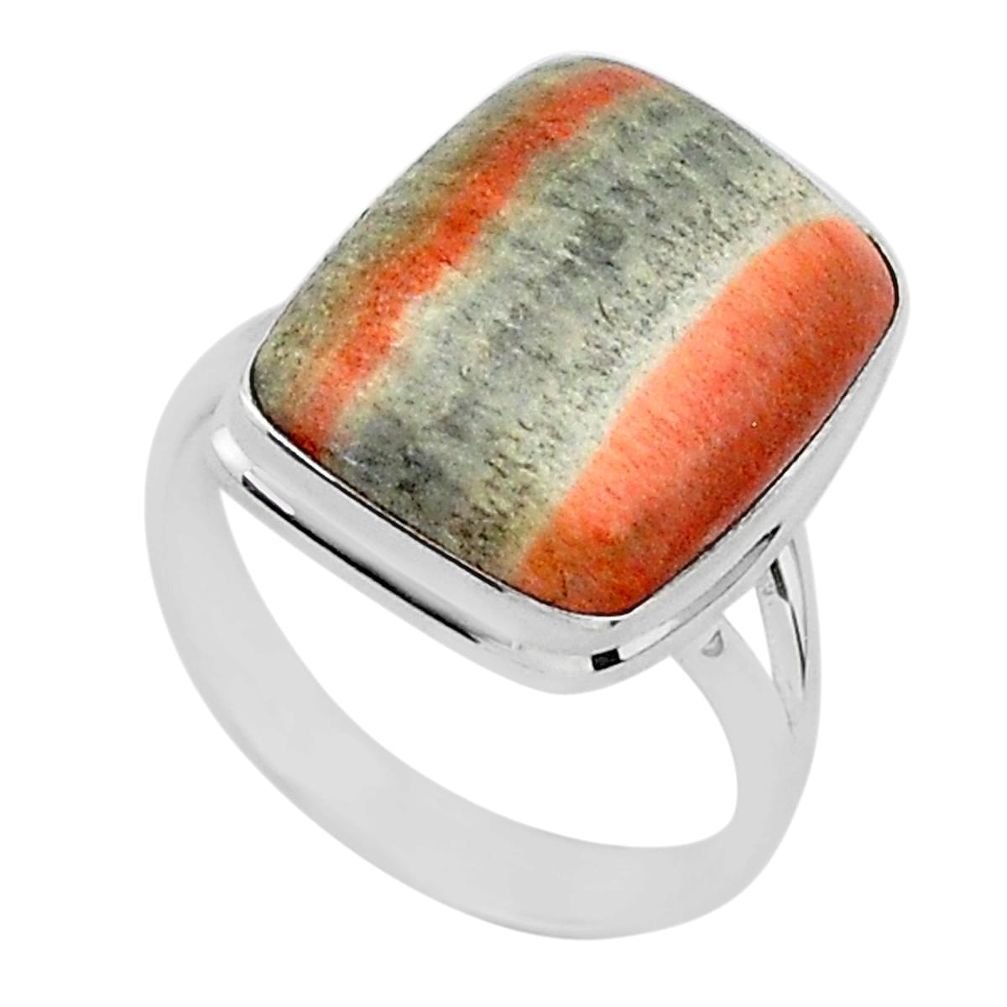 13.30cts natural orange celestobarite 925 silver solitaire ring size 9 r95797