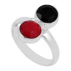 5.17cts natural orange cornelian (carnelian) onyx 925 silver ring size 7 n33830