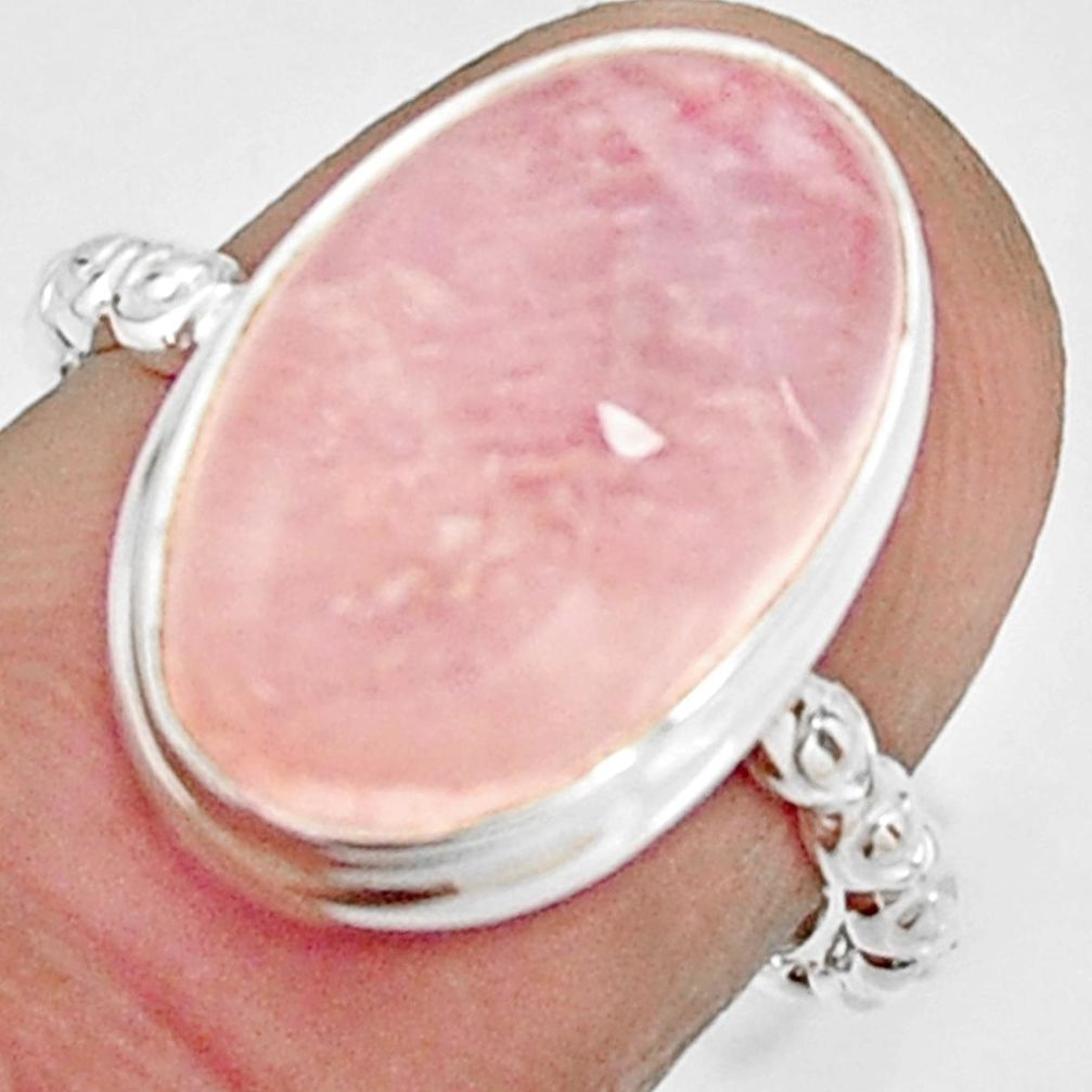 6.70cts natural orange morganite 925 silver solitaire ring size 7.5 r22522