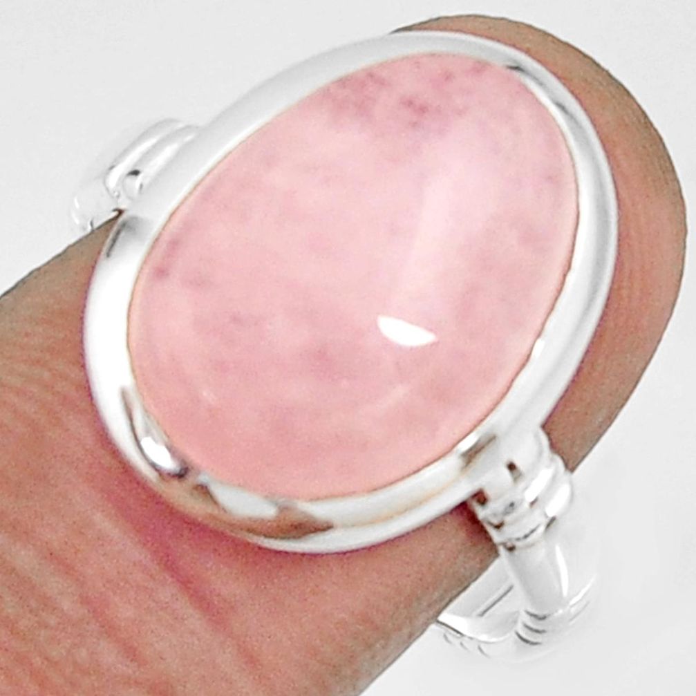 7.83cts natural orange morganite 925 silver solitaire ring size 8.5 r22523