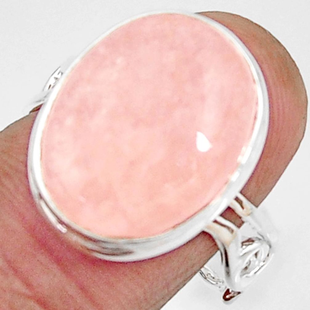 12.07cts natural orange morganite 925 silver solitaire ring size 8 r22535