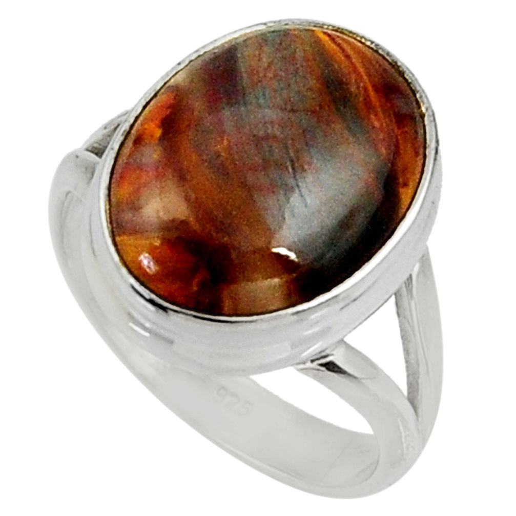 9.98cts natural pietersite (african) 925 silver solitaire ring size 8.5 r28207