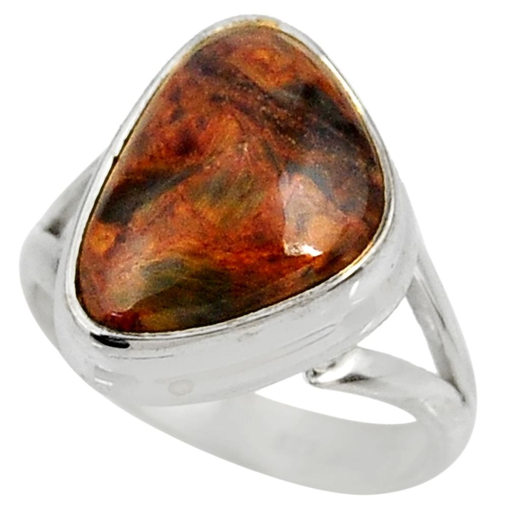 12.34cts natural pietersite (african) 925 silver solitaire ring size 8.5 r28214