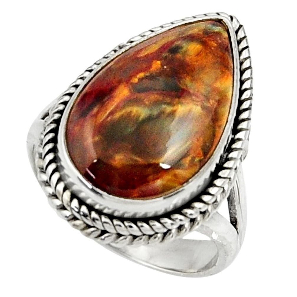 14.12cts natural pietersite (african) 925 silver solitaire ring size 7 r28212