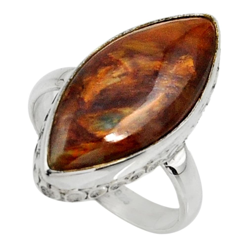 13.15cts natural pietersite (african) 925 silver solitaire ring size 8 r28193