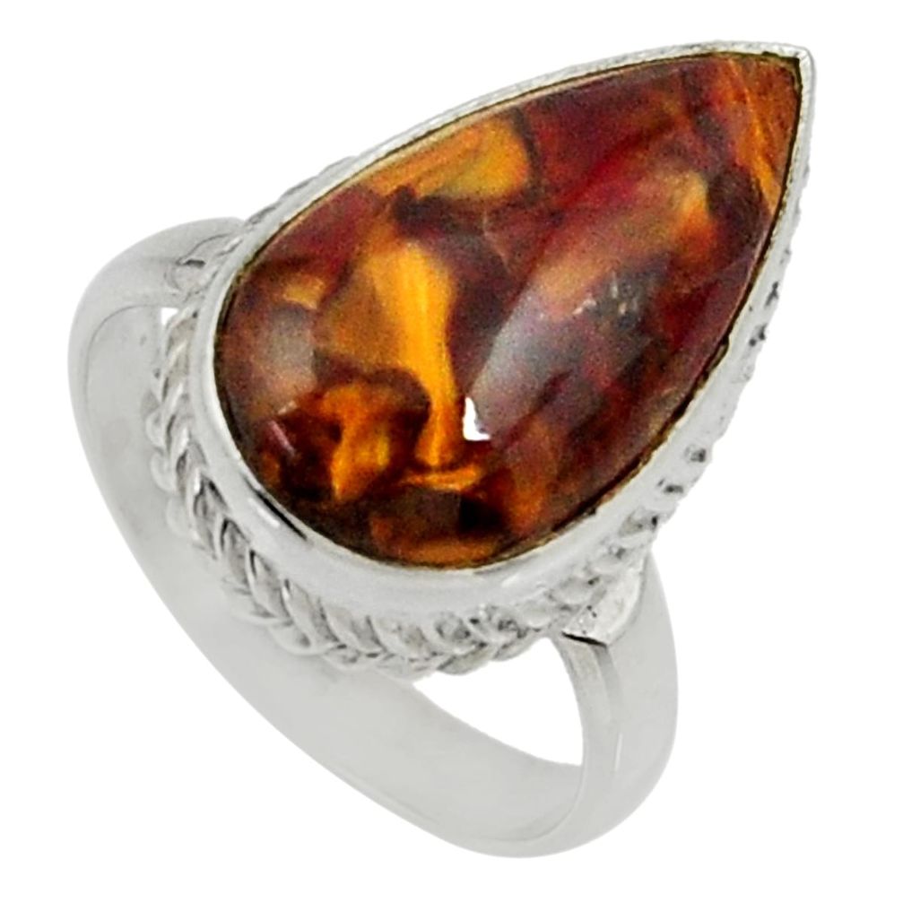 10.96cts natural pietersite (african) 925 silver solitaire ring size 8 r28202