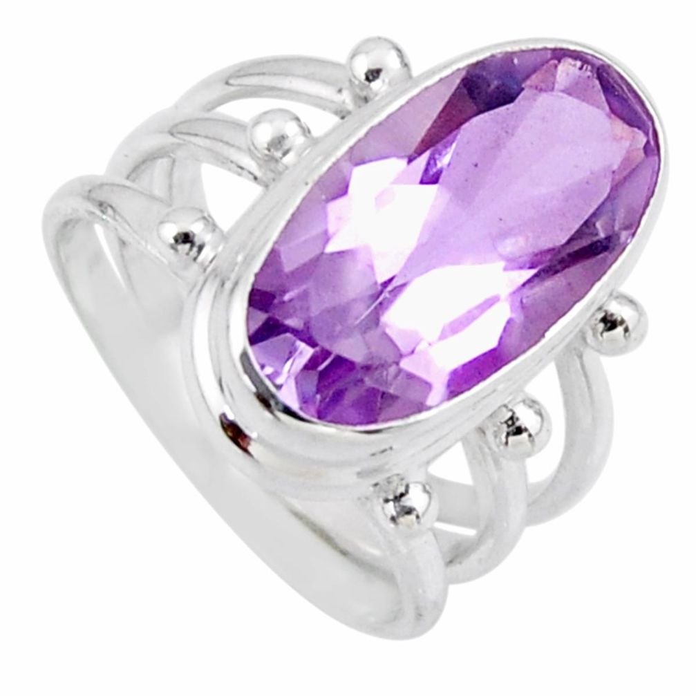 8.20cts natural pink amethyst 925 silver solitaire ring jewelry size 7 r56011