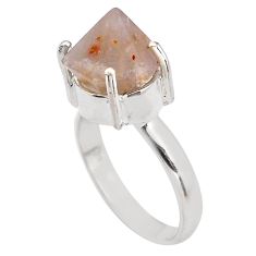 Clearance Sale- 7.40cts natural pink beta quartz 925 silver solitaire ring jewelry size 9 p84447