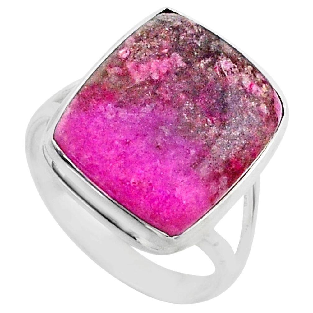 14.68cts natural pink cobalt calcite 925 sterling silver ring size 9.5 r66052