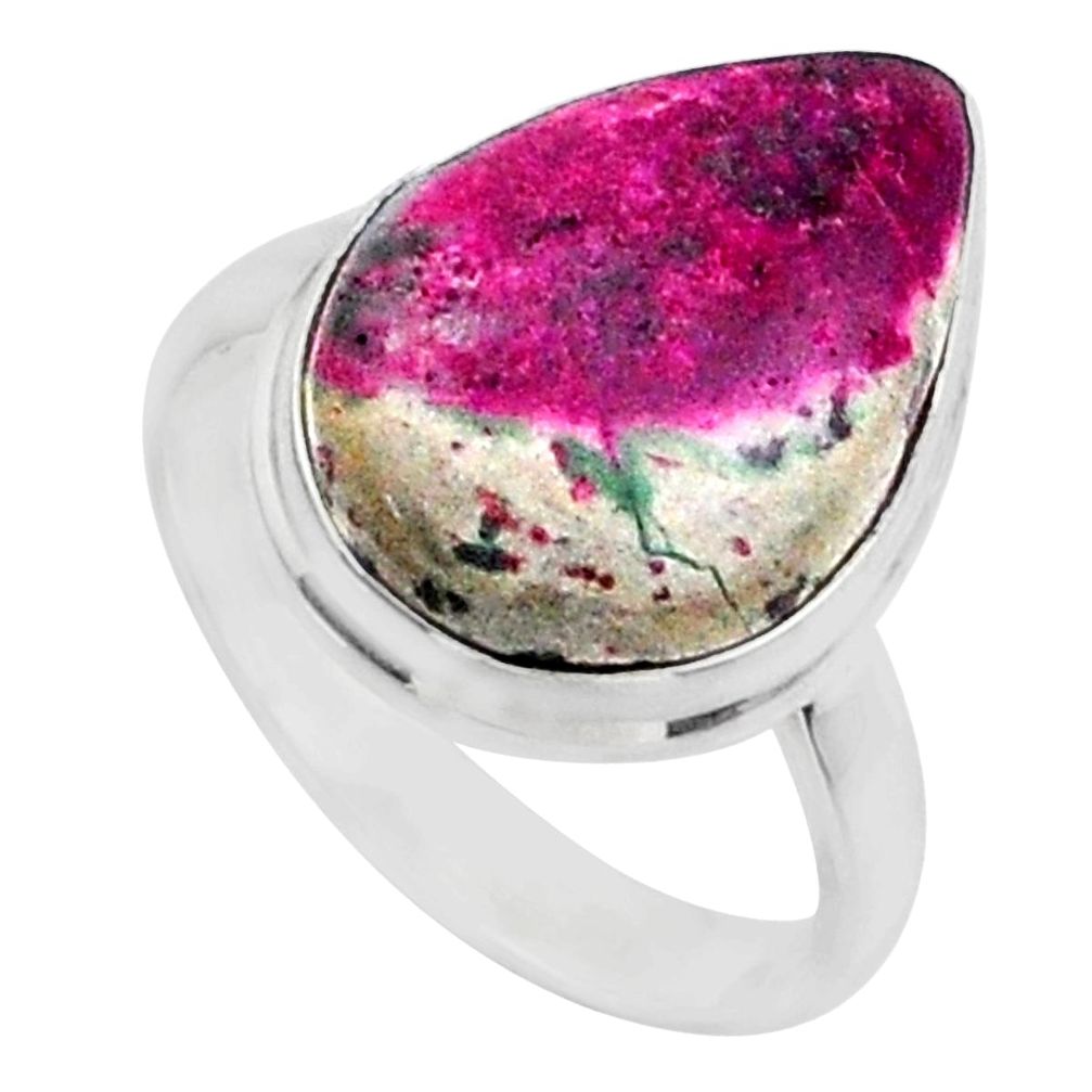 12.10cts natural pink cobalt calcite 925 sterling silver ring size 8.5 r66056