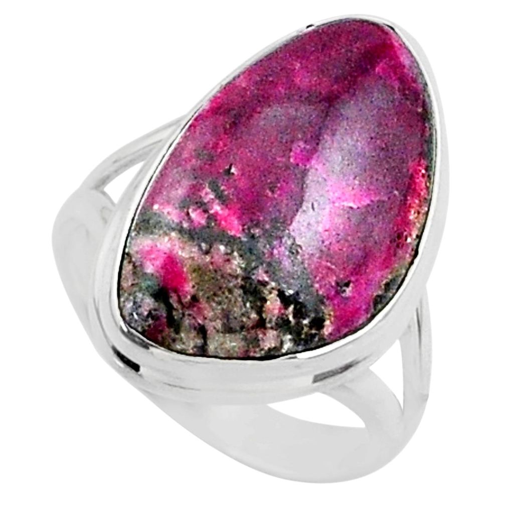 12.07cts natural pink cobalt calcite 925 sterling silver ring size 6 r66050