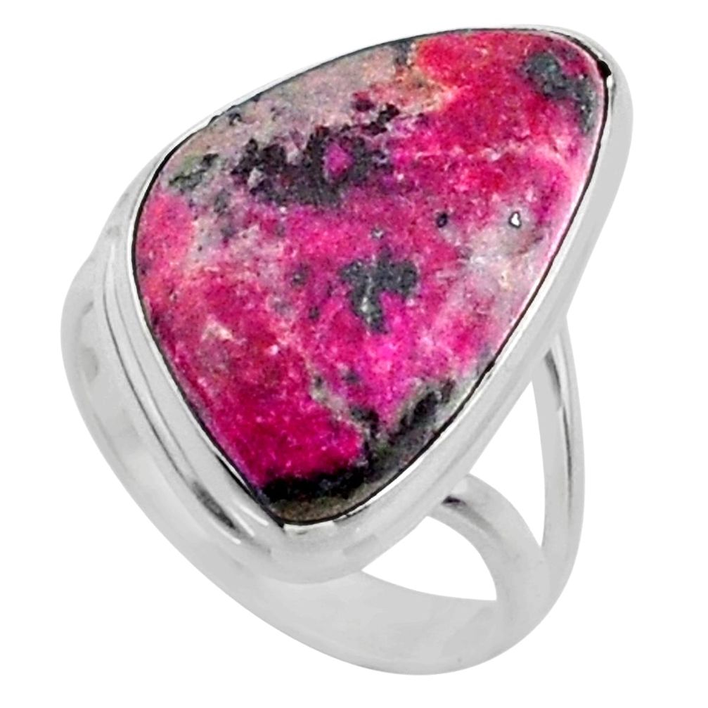 12.10cts natural pink cobalt calcite 925 sterling silver ring size 6 r66055