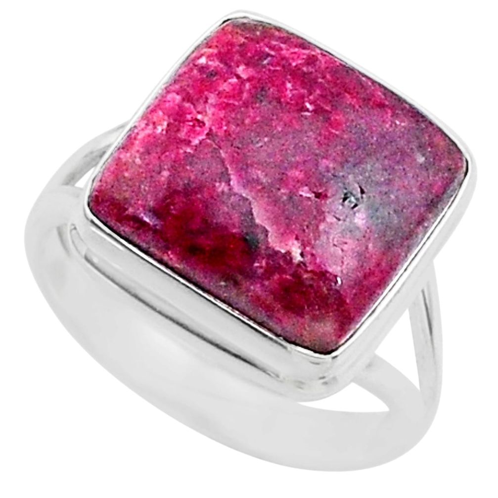 12.60cts natural pink cobalt calcite 925 sterling silver ring size 8 r66045