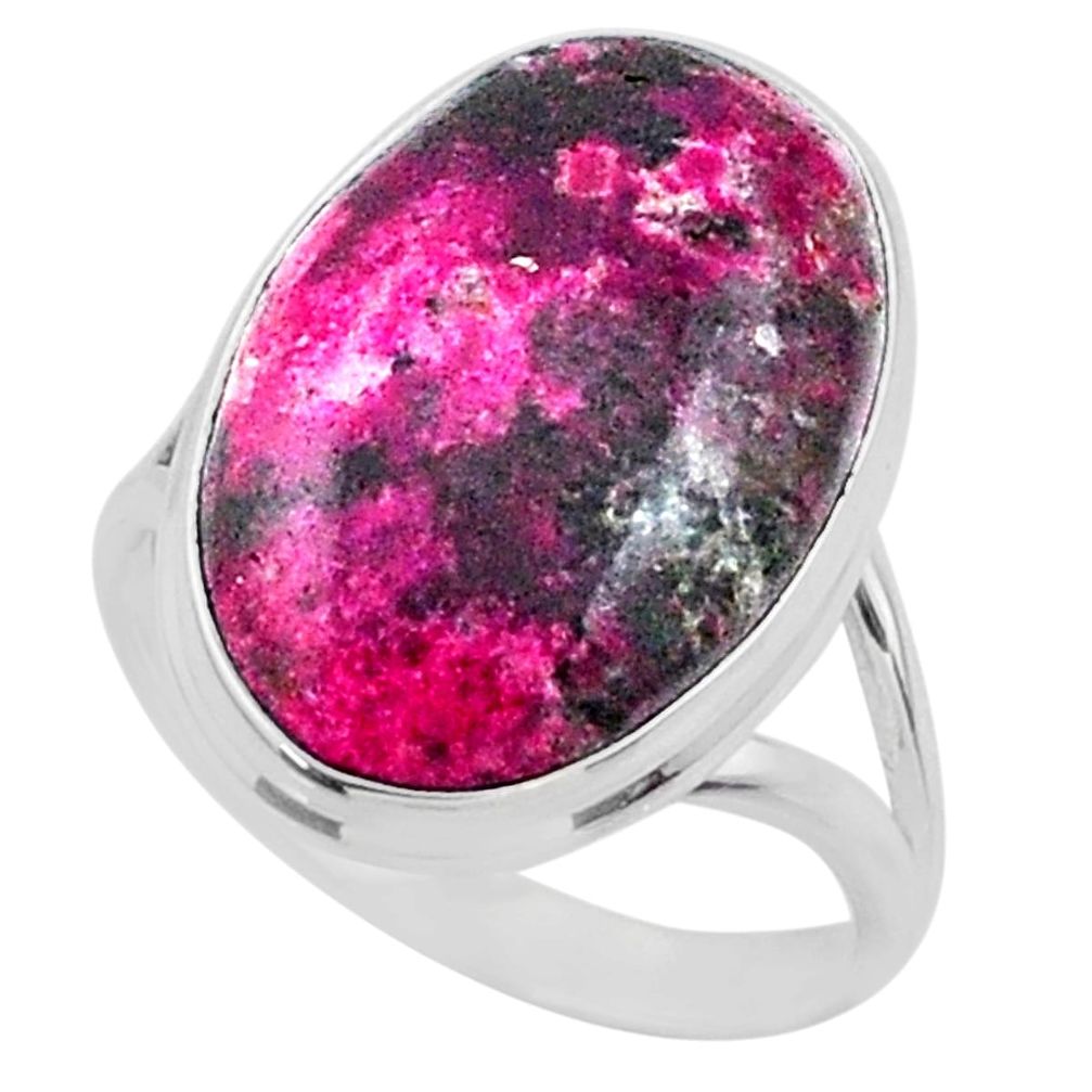 14.90cts natural pink cobalt calcite 925 sterling silver ring size 9 r66046