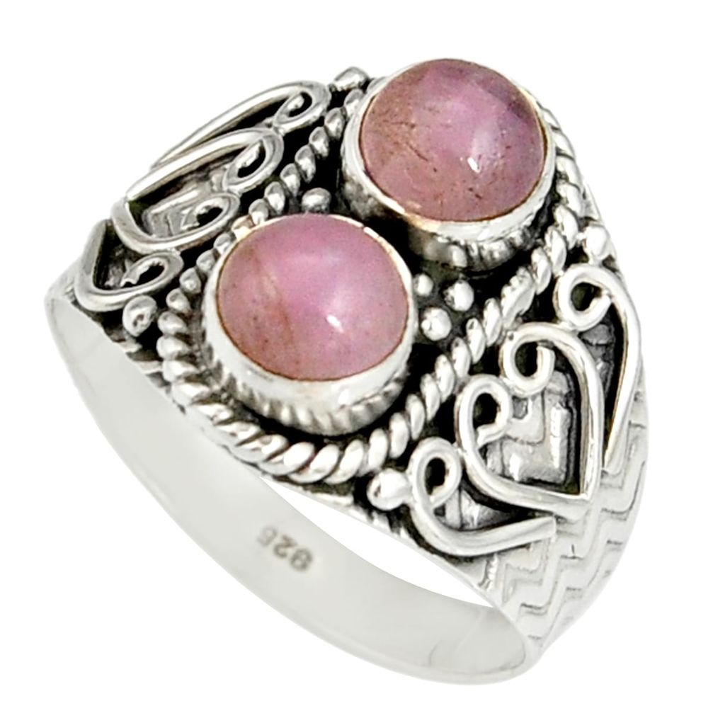 2.50cts natural pink kunzite 925 sterling silver ring jewelry size 9 r19178