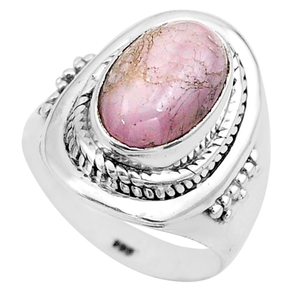 pink kunzite 925 sterling silver solitaire ring size 6.5 p81271