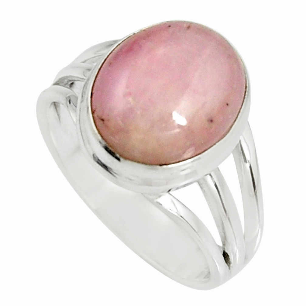 5.33cts natural pink kunzite 925 sterling silver solitaire ring size 6.5 r19365