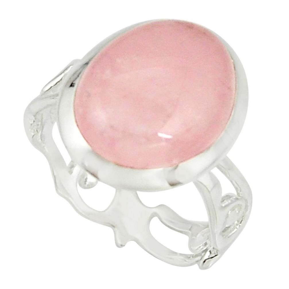 7.04cts natural pink morganite 925 sterling silver ring jewelry size 6.5 r19131