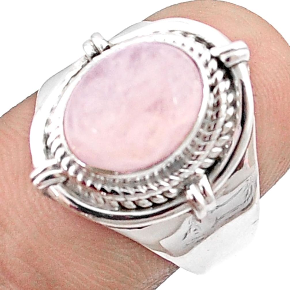 4.13cts natural pink morganite 925 sterling silver ring jewelry size 7 u29460