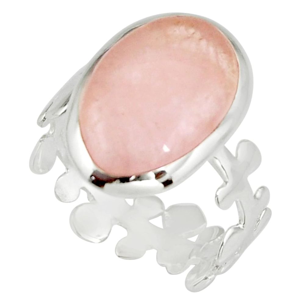 7.89cts natural pink morganite 925 sterling silver ring jewelry size 8 r19130