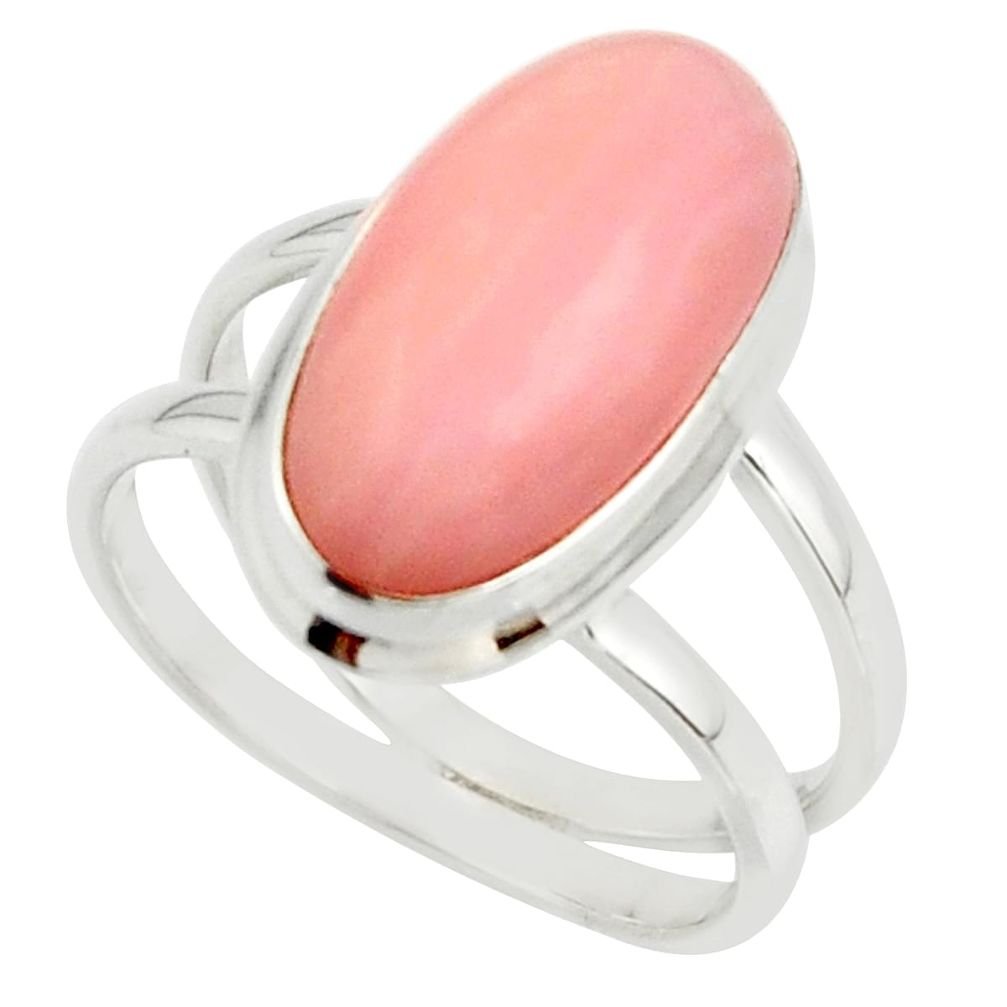 6.47cts natural pink opal 925 sterling silver ring jewelry size 8.5 r42245