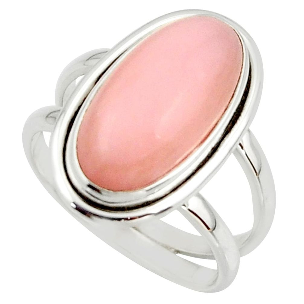 6.41cts natural pink opal 925 sterling silver ring jewelry size 6.5 r42246