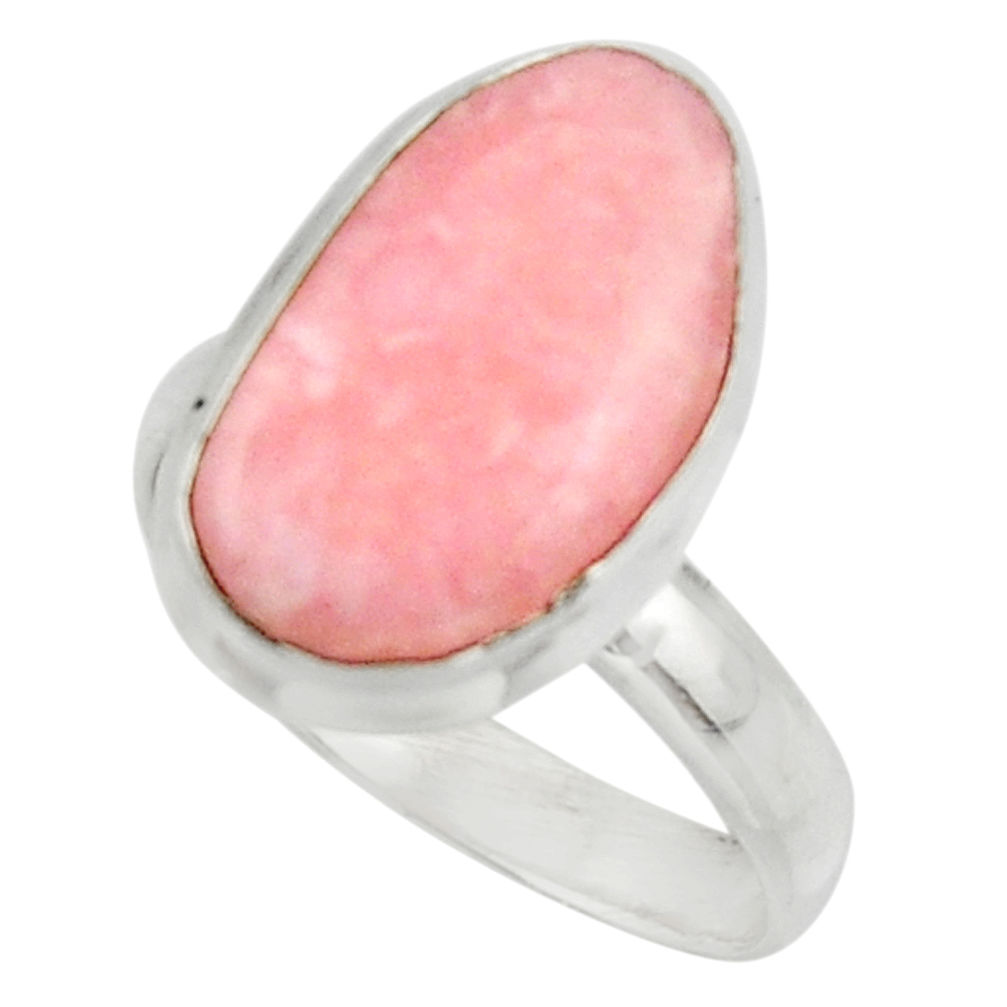 8.28cts natural pink opal 925 sterling silver ring jewelry size 7.5 r44718