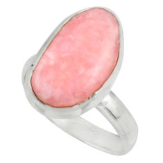Clearance Sale- 8.28cts natural pink opal 925 sterling silver ring jewelry size 7.5 r44718