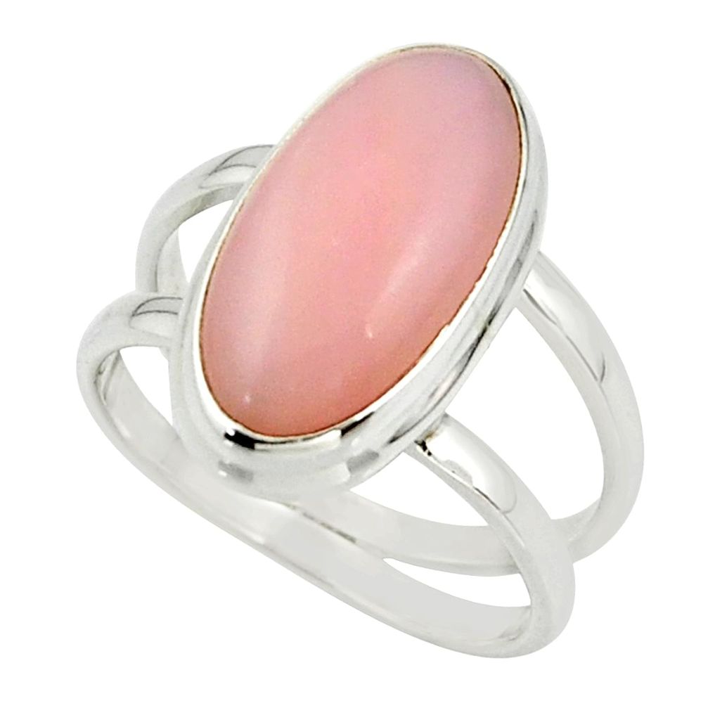 6.49cts natural pink opal 925 sterling silver ring jewelry size 8 r42241