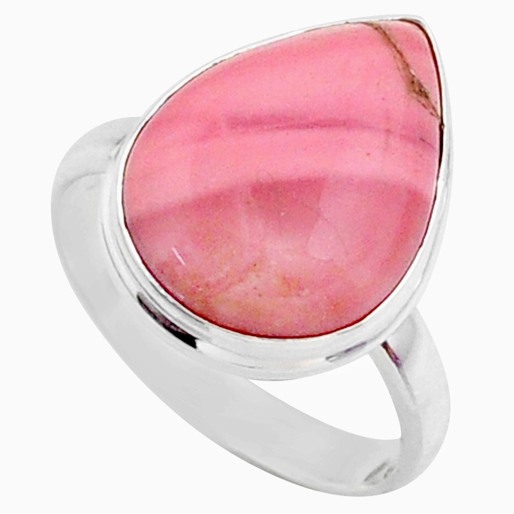 11.73cts natural pink opal 925 sterling silver solitaire ring size 9.5 r66175