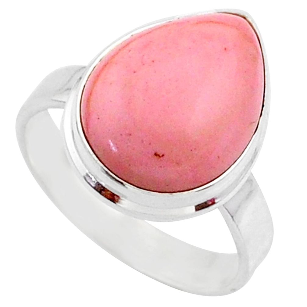 10.23cts natural pink opal 925 sterling silver solitaire ring size 8.5 r66179