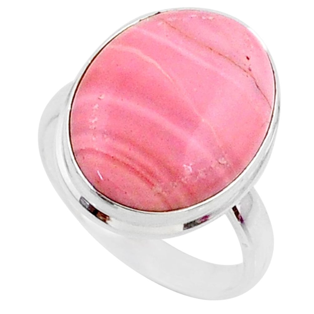 12.55cts natural pink opal 925 sterling silver solitaire ring size 8.5 r66182