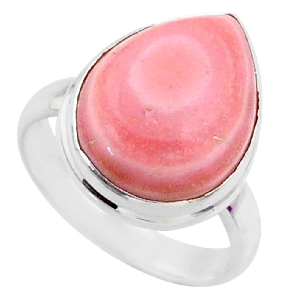 9.18cts natural pink opal 925 sterling silver solitaire ring size 6.5 r66199