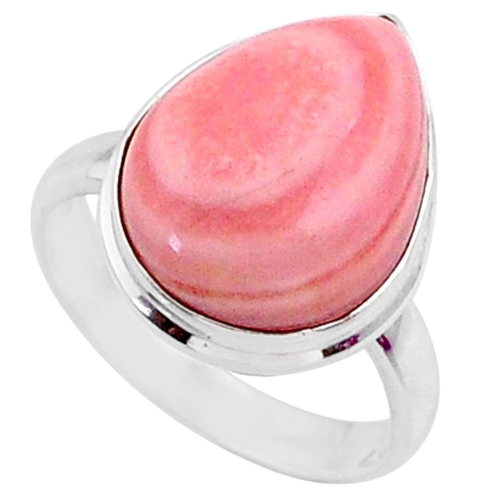 9.18cts natural pink opal 925 sterling silver solitaire ring size 7 r66167