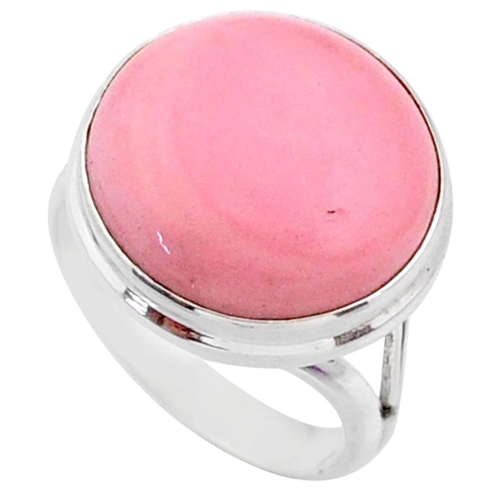 12.15cts natural pink opal 925 sterling silver solitaire ring size 7 r66178