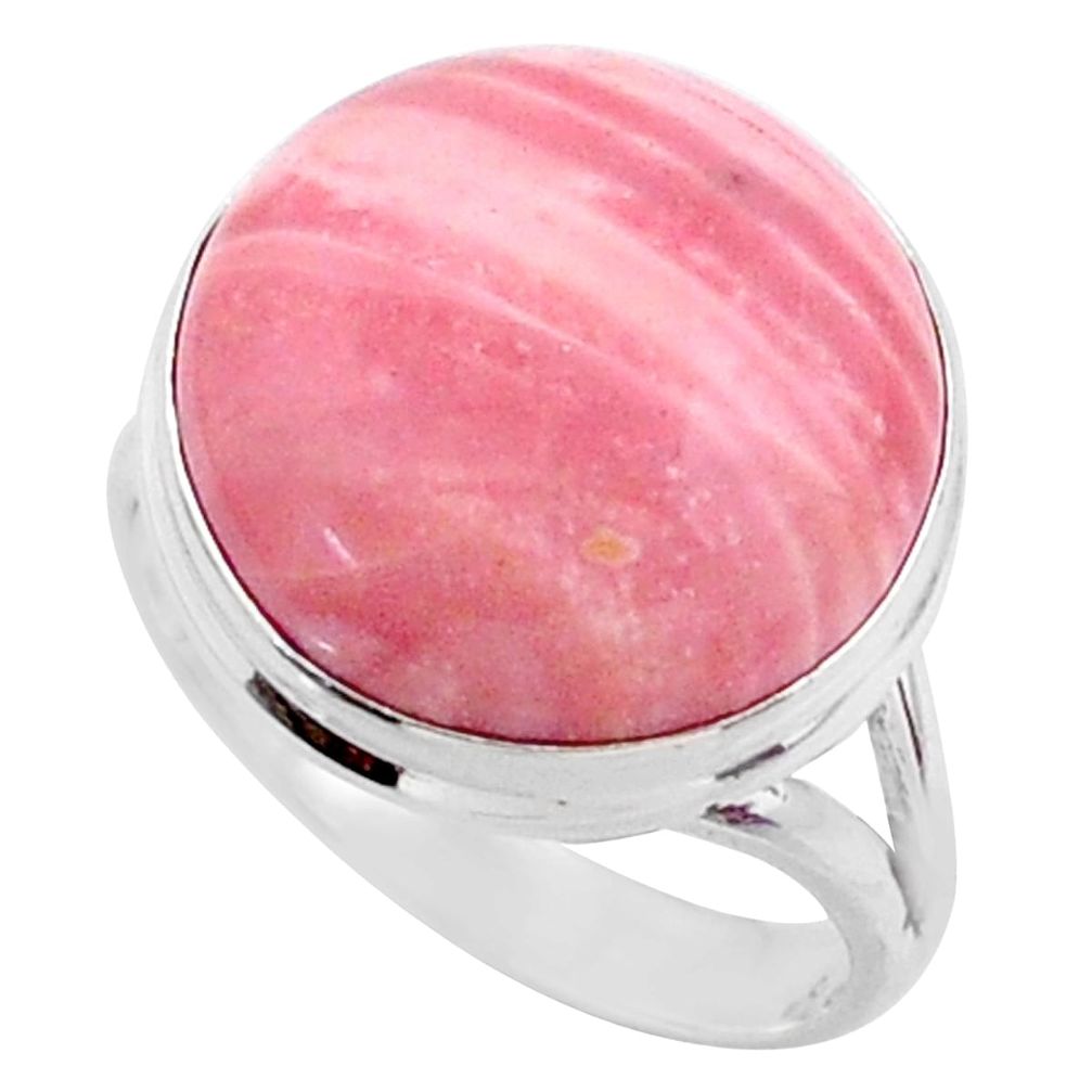 12.62cts natural pink opal 925 sterling silver solitaire ring size 8 r66168