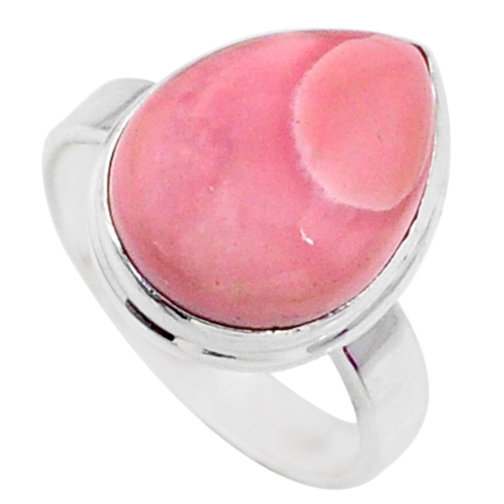 9.49cts natural pink opal 925 sterling silver solitaire ring size 8 r66183