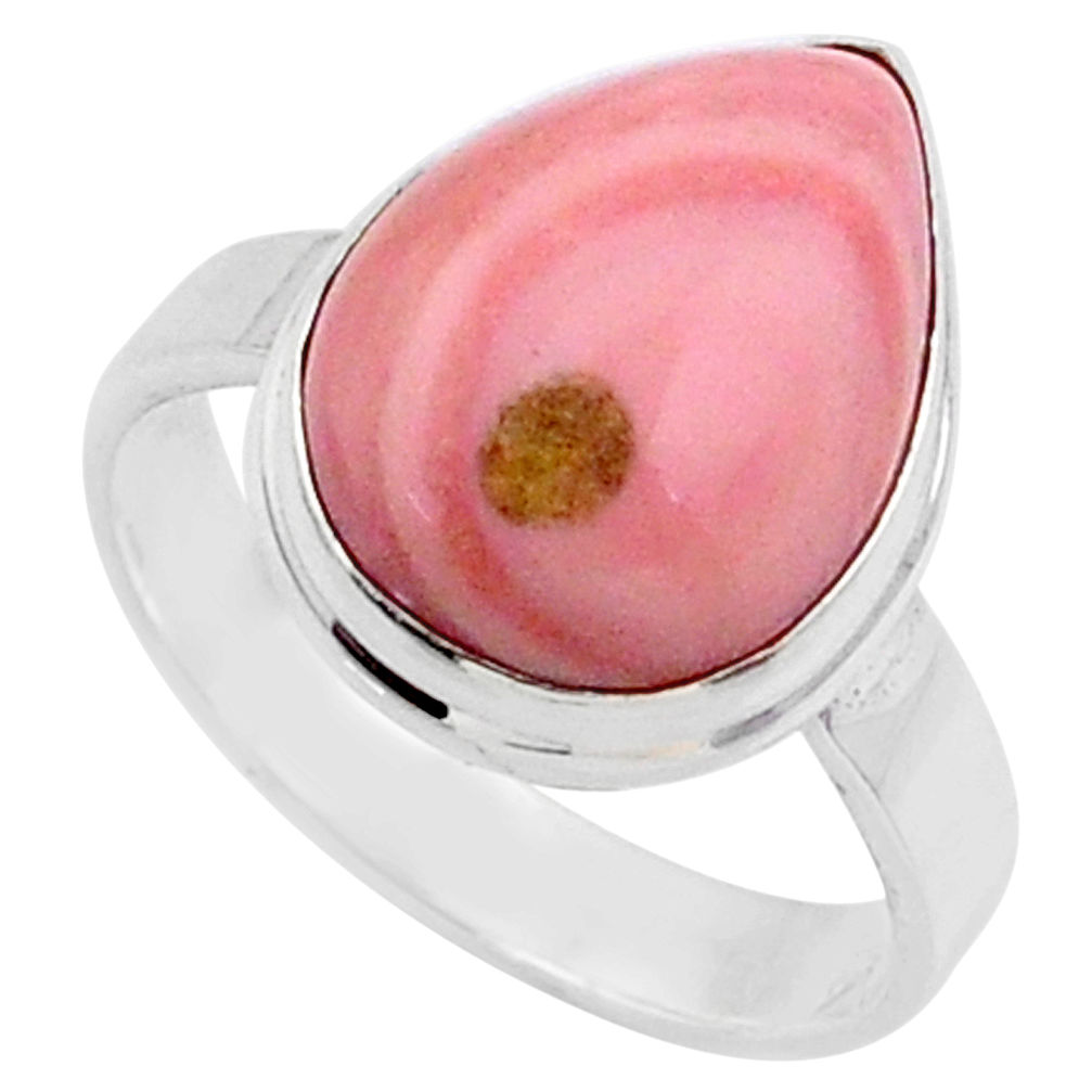 9.98cts natural pink opal 925 sterling silver solitaire ring size 9 r66162