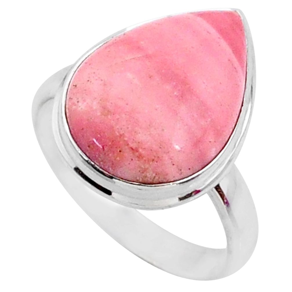 11.73cts natural pink opal 925 sterling silver solitaire ring size 9 r66187