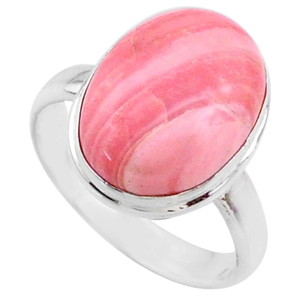 9.49cts natural pink opal 925 sterling silver solitaire ring size 9 r66196