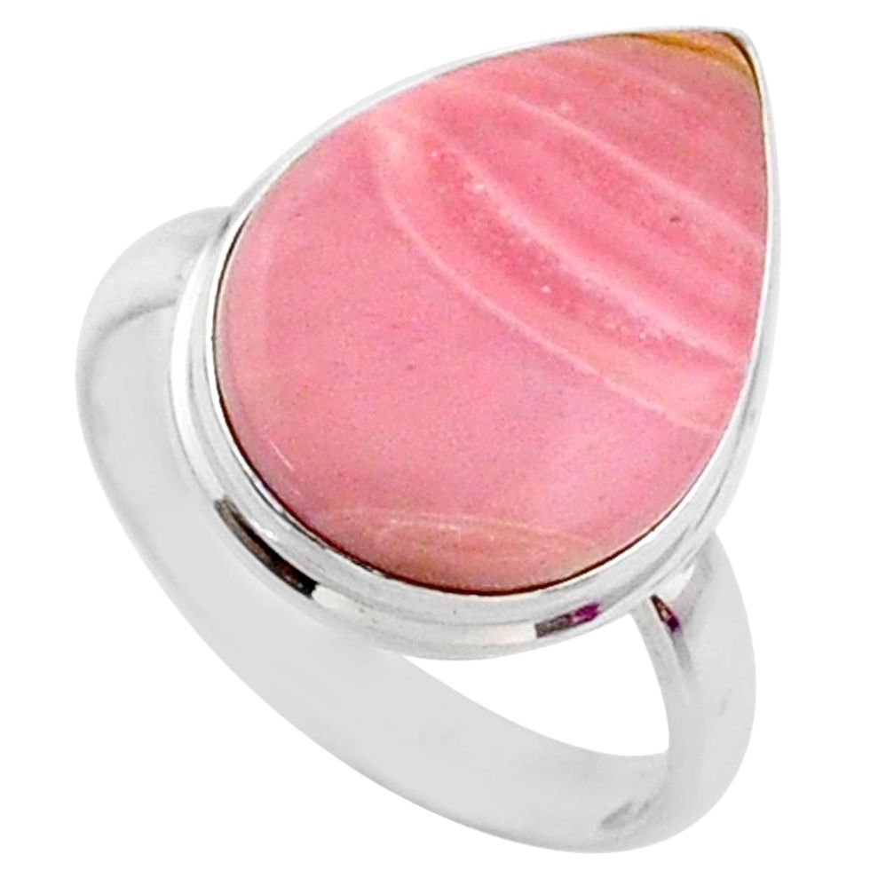 12.22cts natural pink opal 925 sterling silver solitaire ring size 9 r66197