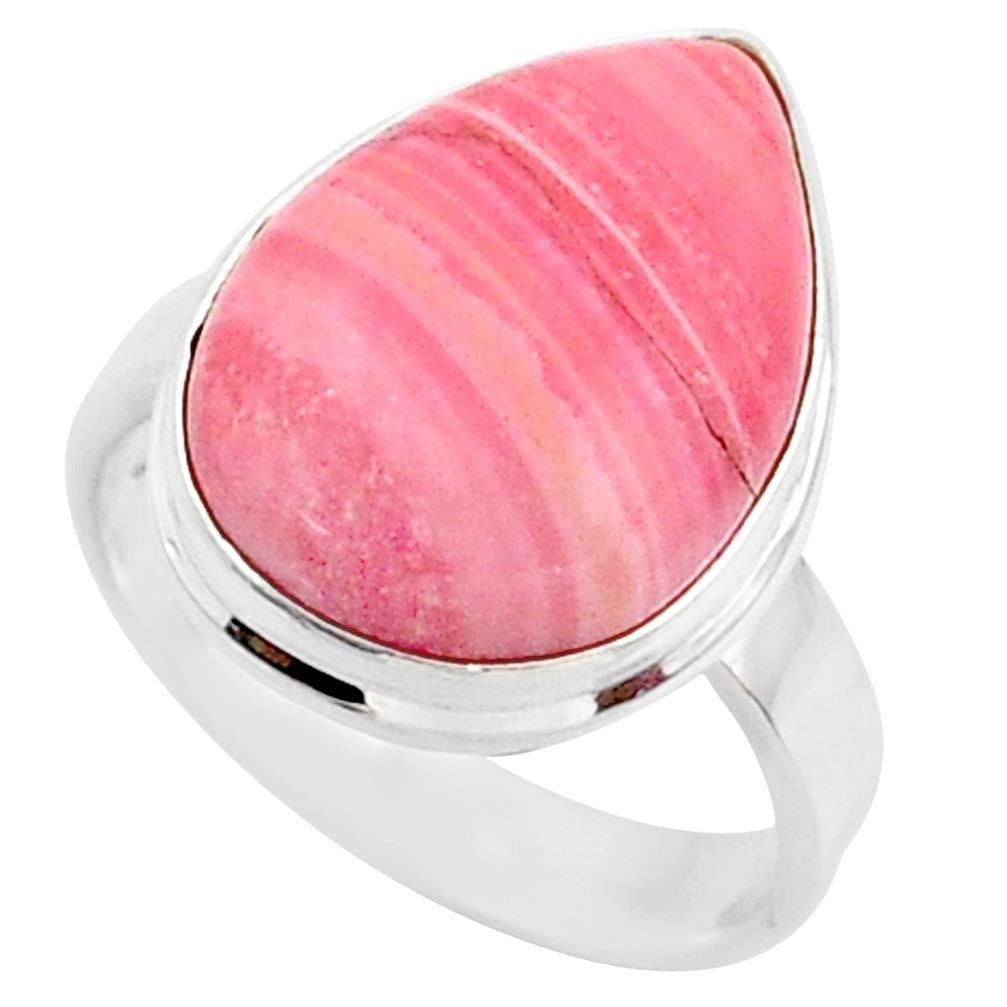 13.10cts natural pink opal pear 925 sterling silver solitaire ring size 8 r66165