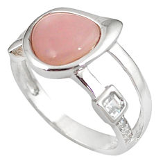 Natural pink opal topaz 925 sterling silver ring jewelry size 7 a59062 c15062