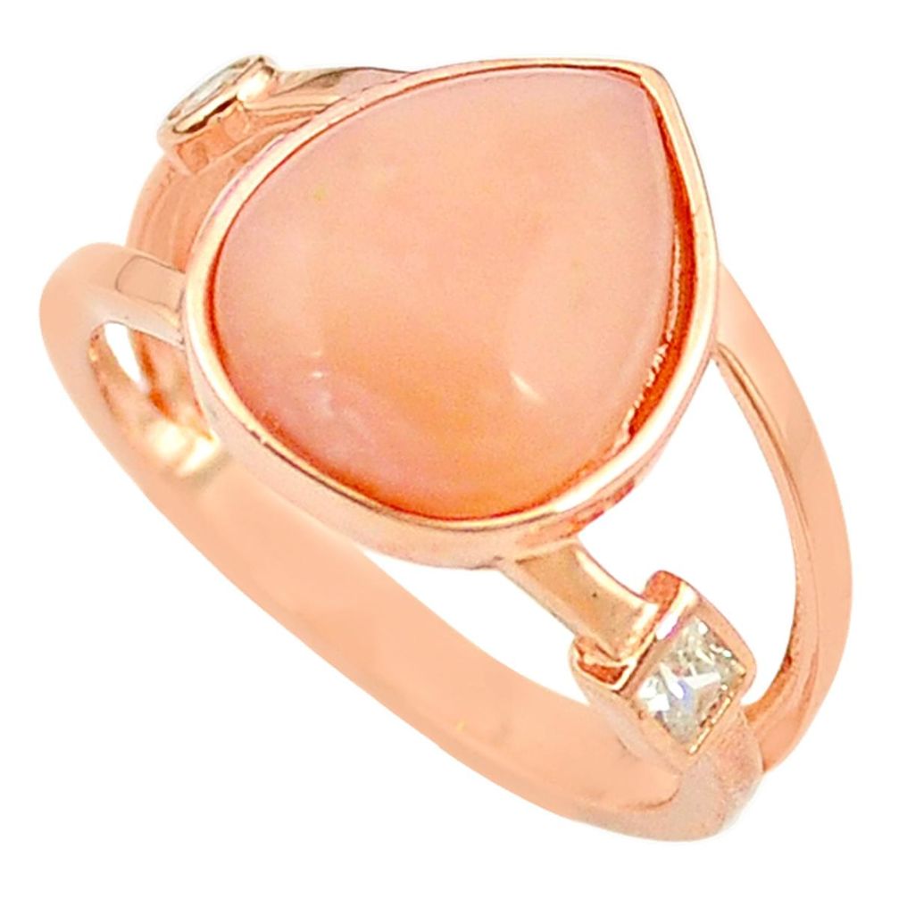 Natural pink opal topaz sterling silver 14k rose gold ring size 7 a68103 c15067