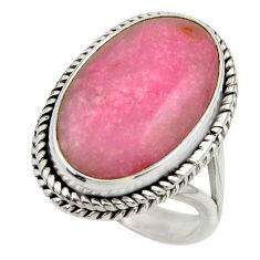 12.92cts natural pink petalite 925 silver solitaire ring jewelry size 7.5 r28456