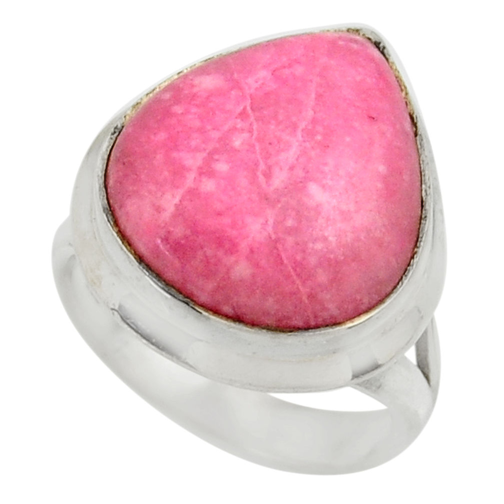 12.18cts natural pink petalite 925 silver solitaire ring jewelry size 6 r28451